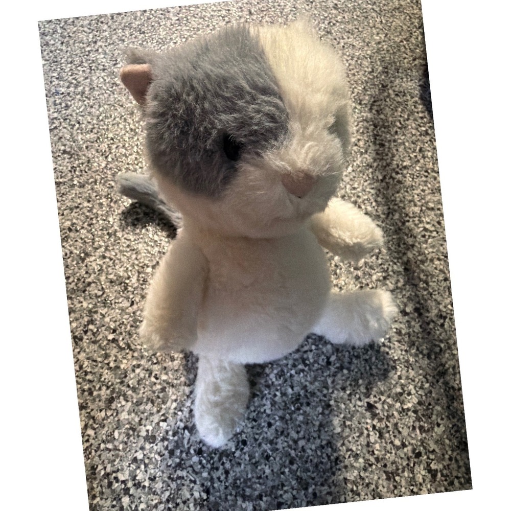 Jellycat Munchkin Cat M3CAT Retired Cream Grey Plush Stuffed Animal Toy NWT